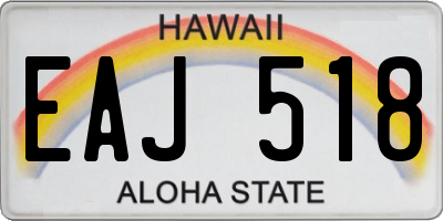 HI license plate EAJ518