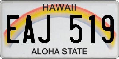 HI license plate EAJ519