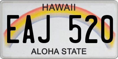 HI license plate EAJ520