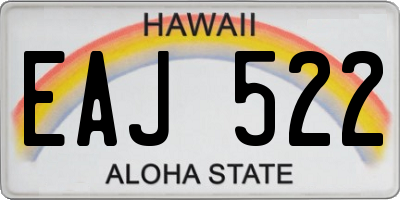 HI license plate EAJ522