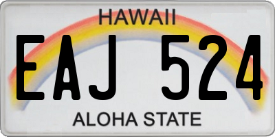 HI license plate EAJ524