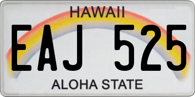 HI license plate EAJ525