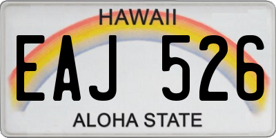 HI license plate EAJ526