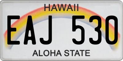 HI license plate EAJ530