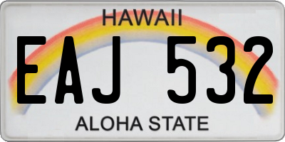 HI license plate EAJ532