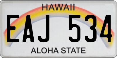 HI license plate EAJ534