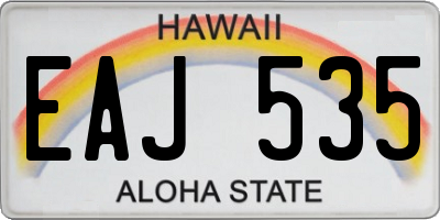 HI license plate EAJ535