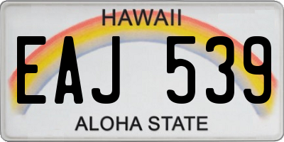 HI license plate EAJ539