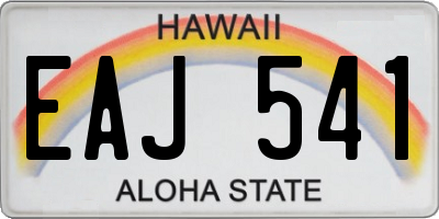 HI license plate EAJ541