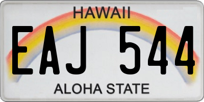 HI license plate EAJ544