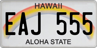 HI license plate EAJ555