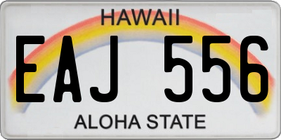 HI license plate EAJ556