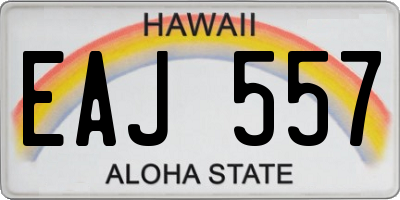 HI license plate EAJ557