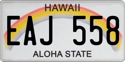 HI license plate EAJ558