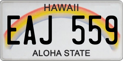 HI license plate EAJ559