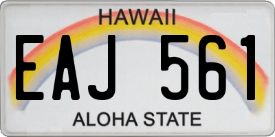 HI license plate EAJ561