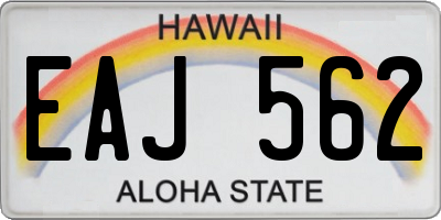 HI license plate EAJ562