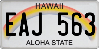 HI license plate EAJ563