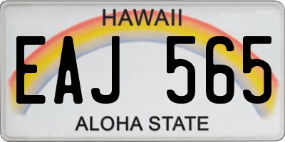 HI license plate EAJ565