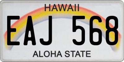 HI license plate EAJ568