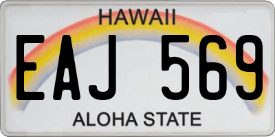 HI license plate EAJ569