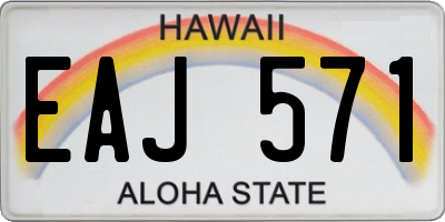 HI license plate EAJ571