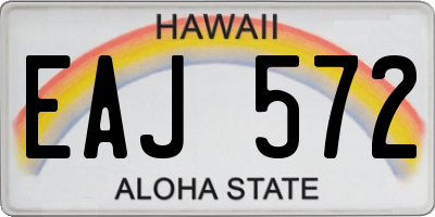 HI license plate EAJ572