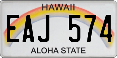 HI license plate EAJ574