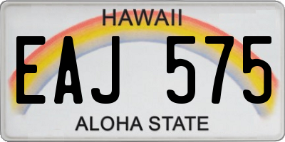 HI license plate EAJ575