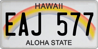 HI license plate EAJ577