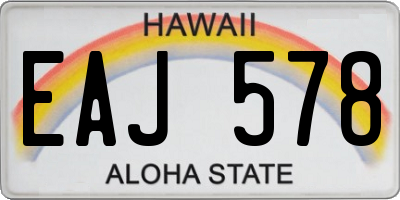 HI license plate EAJ578