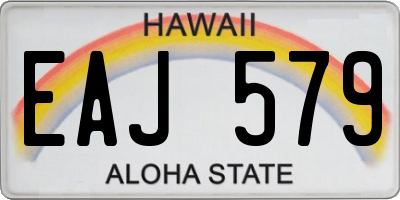 HI license plate EAJ579