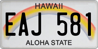 HI license plate EAJ581