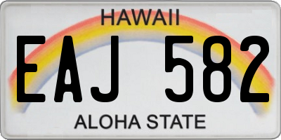 HI license plate EAJ582