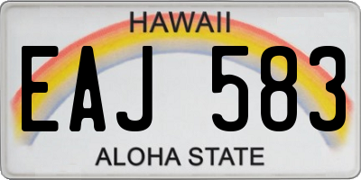 HI license plate EAJ583