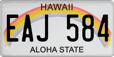 HI license plate EAJ584