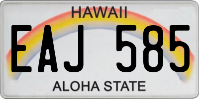 HI license plate EAJ585