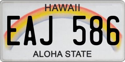 HI license plate EAJ586