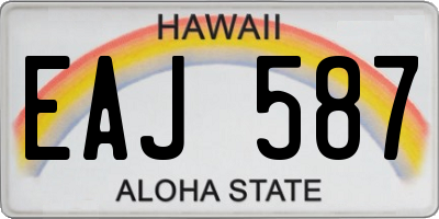 HI license plate EAJ587