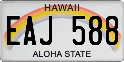 HI license plate EAJ588