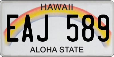 HI license plate EAJ589