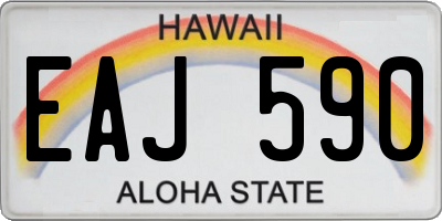 HI license plate EAJ590