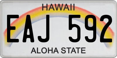 HI license plate EAJ592