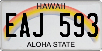 HI license plate EAJ593