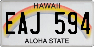 HI license plate EAJ594