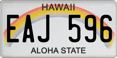 HI license plate EAJ596