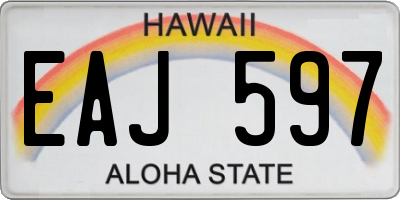 HI license plate EAJ597