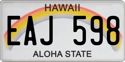 HI license plate EAJ598