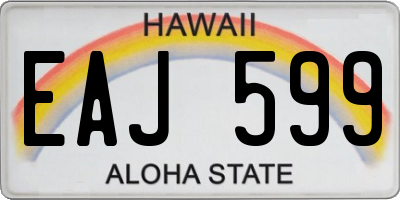 HI license plate EAJ599