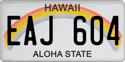 HI license plate EAJ604